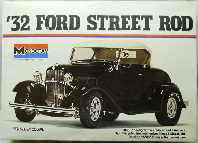 Monogram 1/8 1932 Ford Street Rod Roadster (Big Deuce) -  Street Rod or Classic Highboy, 2602 plastic model kit